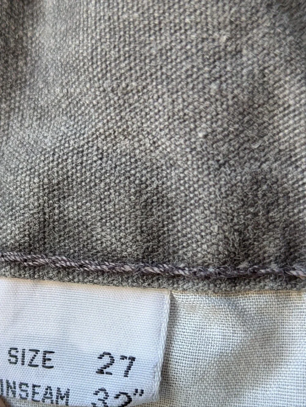 VTG 80s Cotler Patch Pocket Gray Straight Leg Denim Pants Size 27 Military